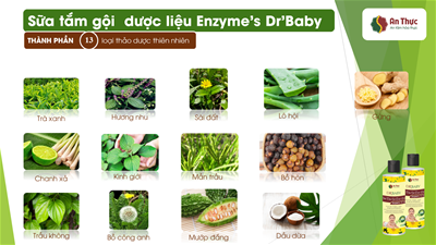 BÍ MẬT VỀ CÁC THÀNH PHẦN THẢO DƯỢC CÓ TRONG DẦU TẮM GỘI DƯỢC LIỆU ENZYME’S DR’BABY 